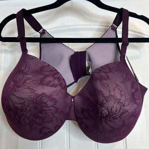 Cacique Plum Side Smoothing Solution Balconette Underwire‎ Bra. Size 44DD. NWT.